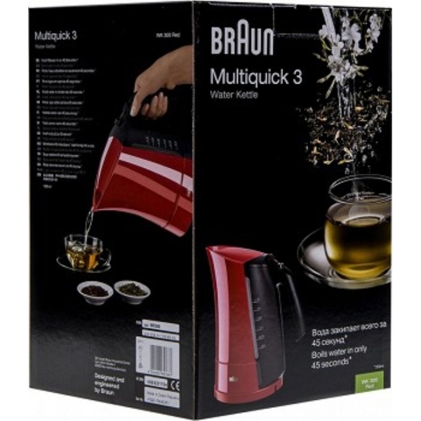 BRAUN WK300, 2200W, 1.7L, Electric Kettle, Red