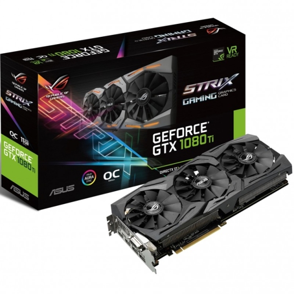 ვიდეო დაფა   PCI EXPRESS 12GB ASUS  GTX ROG STRIX 1080TI-  O11G GDDR5X 11GB 90YV0AM0-M0NM00