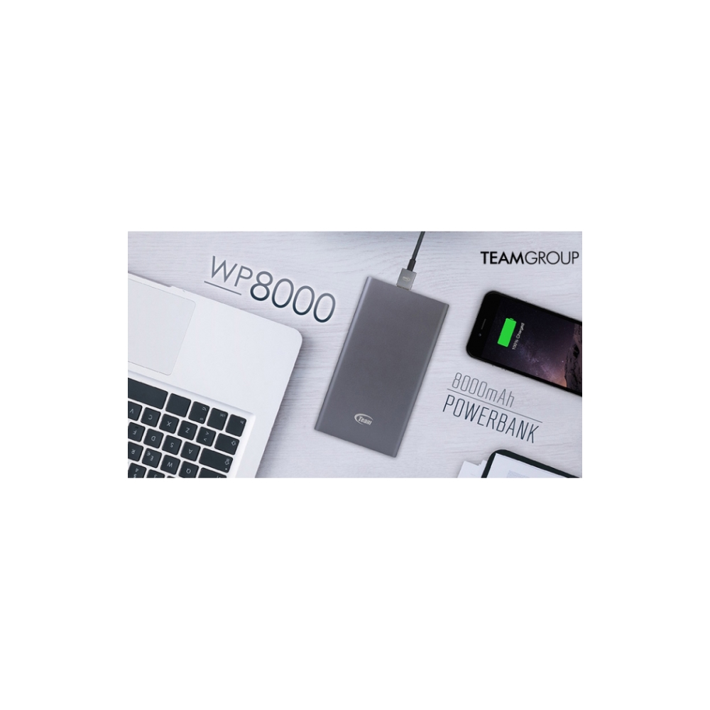 პორტატული დამტენი  TEAM PowerBank WP8000 8000mAh GRAY RETAIL