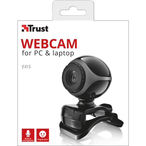 ვებკამერა IT/cam TRUST EXIS WEBCAM BLCK-SLVR 17003