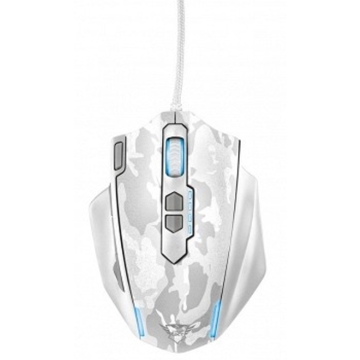 მაუსი TRUST GXT 155W GAMING MOUSE - WHITE CAMOUFLAGE AVAILABLE IN STORES NOW 5 additional thumb buttons 5 gaming profiles 1.9m Braided cable,11 programmable buttons in total