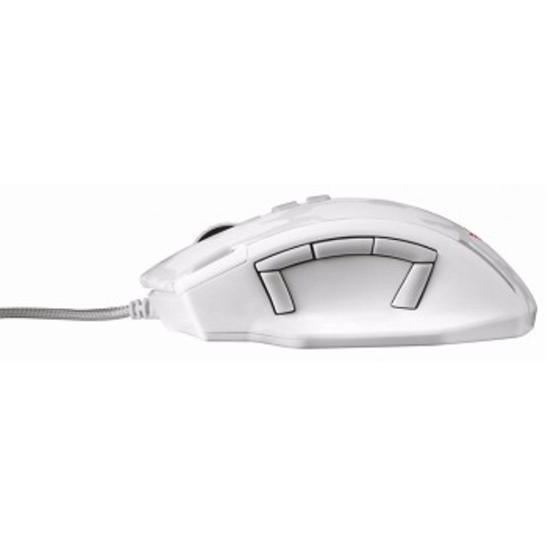 მაუსი TRUST GXT 155W GAMING MOUSE - WHITE CAMOUFLAGE AVAILABLE IN STORES NOW 5 additional thumb buttons 5 gaming profiles 1.9m Braided cable,11 programmable buttons in total