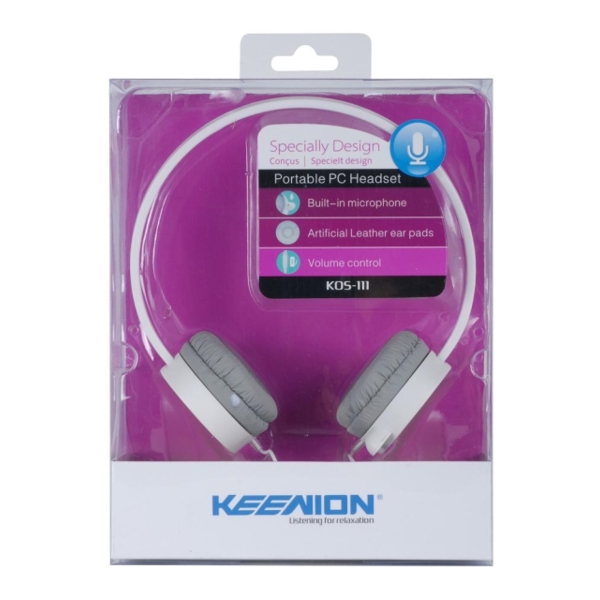 ყურსასმენი HEADSET - KEENION KOS-111 PC HEADSET WITH MIC (MIXED COLOR)