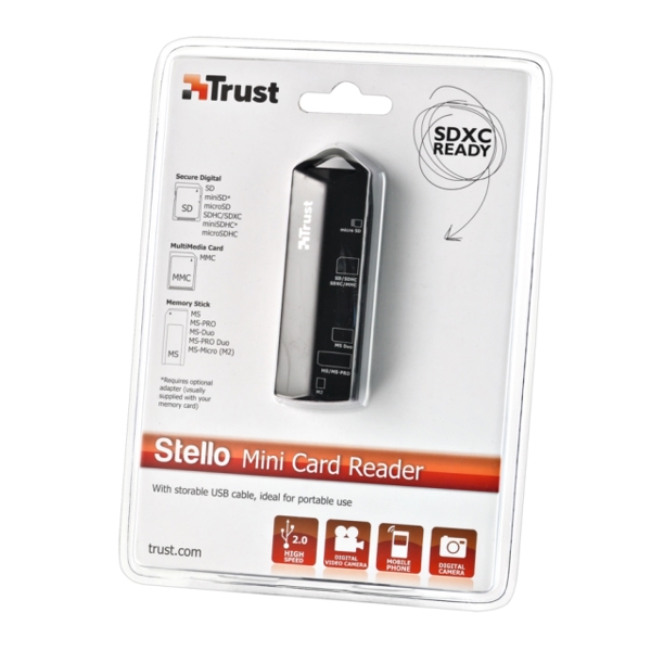 ბარათის წამკითხველი  TRUST Stello Mini Card Reader