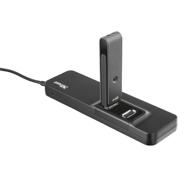 USB ჰაბი TRUST OILA 7 PORT USB 2.0 HUB , Including wall power adapter for a stable connection