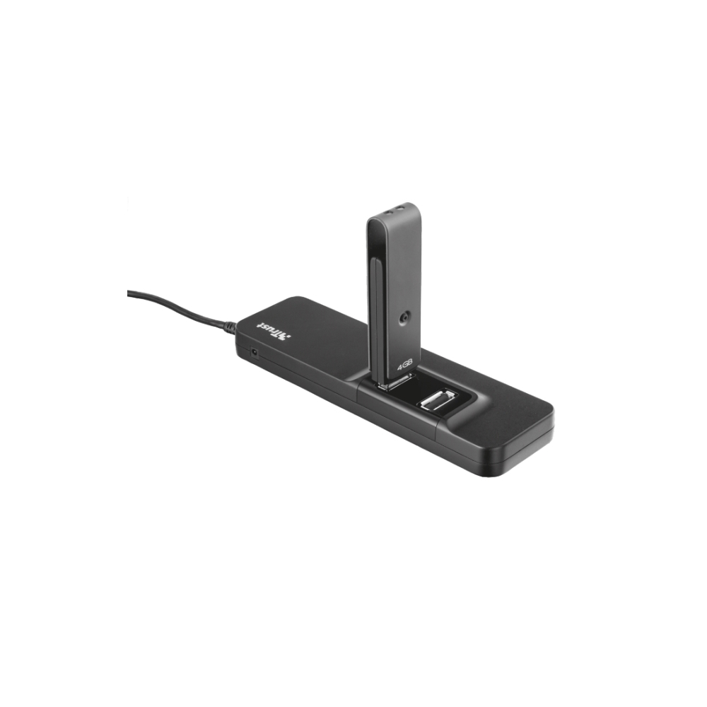 USB ჰაბი TRUST OILA 7 PORT USB 2.0 HUB , Including wall power adapter for a stable connection