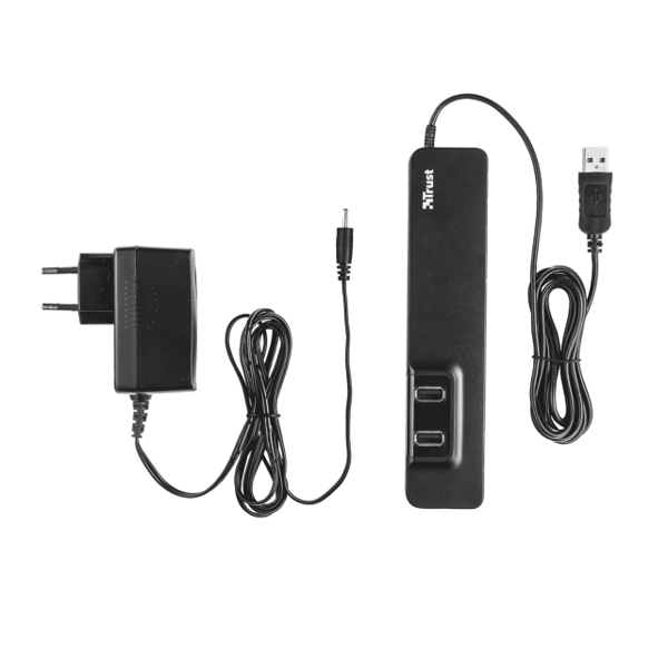 USB ჰაბი TRUST OILA 7 PORT USB 2.0 HUB , Including wall power adapter for a stable connection