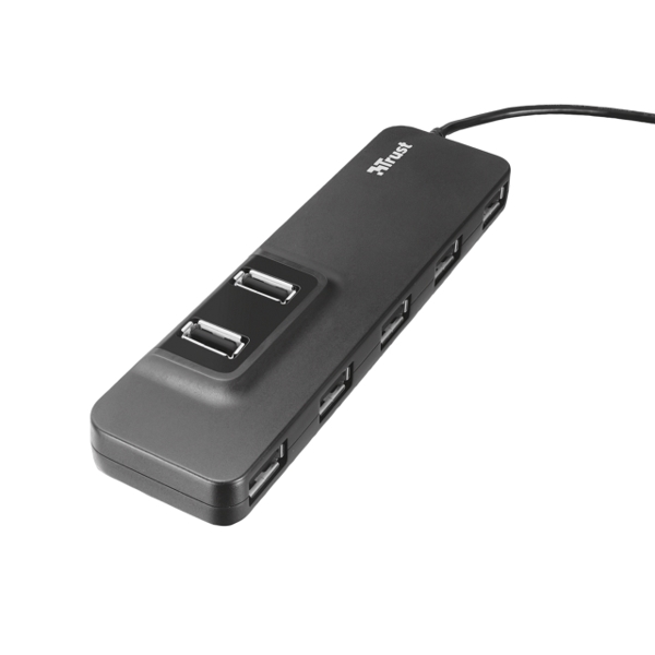 USB ჰაბი TRUST OILA 7 PORT USB 2.0 HUB , Including wall power adapter for a stable connection