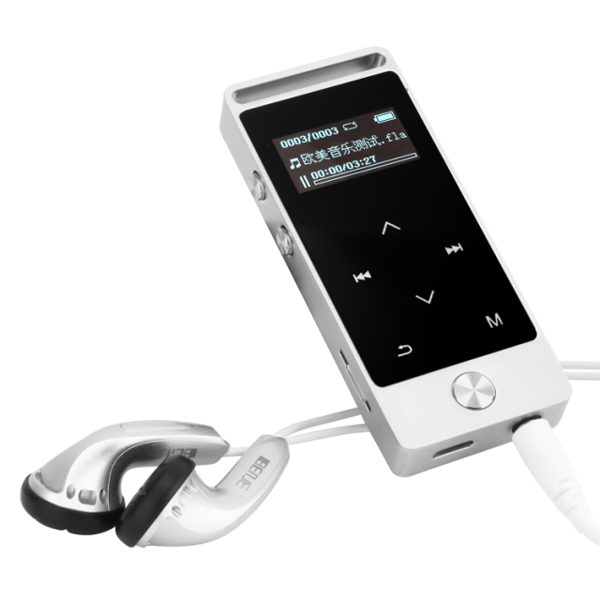 MP3 ფლეიერი Benjie BJ-M20 Metal touch screen MP3 player FM Radio, Voice recorder 8GB flash memor Silver