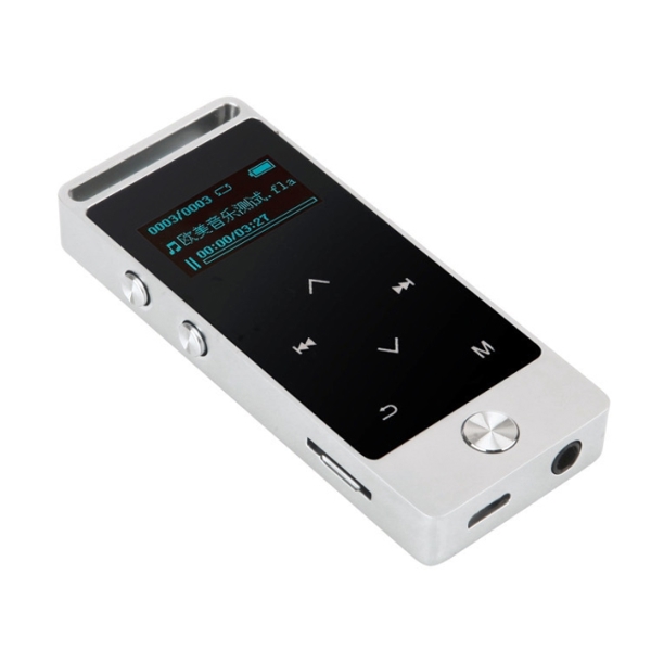 MP3 ფლეიერი Benjie BJ-M20 Metal touch screen MP3 player FM Radio, Voice recorder 8GB flash memor Silver