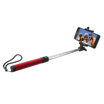 სელფის მონოპოდი  TRUST BLUETOOTH FOLDABLE SELFIE STICK, Built-in rechargeable battery (USB charge cable included)- RED