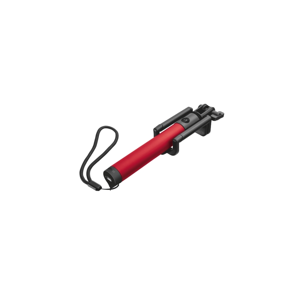 სელფის მონოპოდი  TRUST BLUETOOTH FOLDABLE SELFIE STICK, Built-in rechargeable battery (USB charge cable included)- RED
