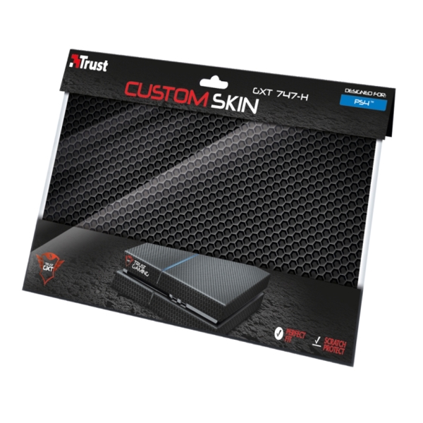 PS4  ქეისი TRUST GXT 747-H SKIN FOR PS4 , Customize both the front and back of your gaming console- Carbon