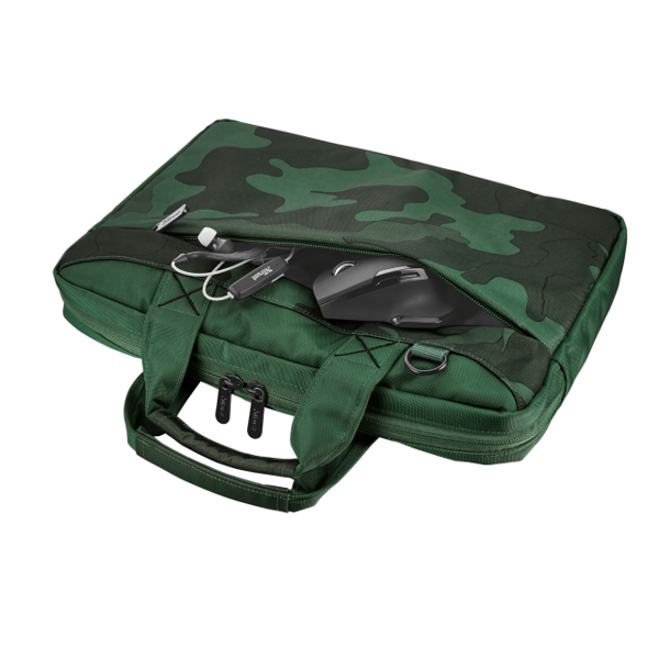 ნოუთბუქის ჩანთა  TRUST BARI CARRY BAG FOR 13.3" LAPTOPS ,Padded main compartment (345 x 240 mm) fits all laptops up to 13.3 - CAMOUFLAGE