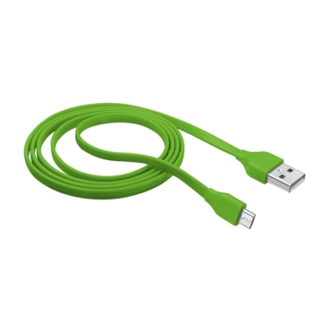 სადენი TRUST FLAT MICRO-USB CABLE 1M - LIME