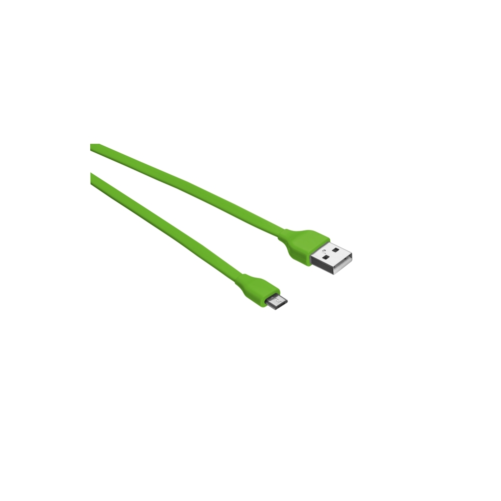 სადენი TRUST FLAT MICRO-USB CABLE 1M - LIME