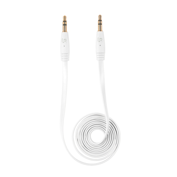 AUX კაბელი  TRUST FLAT AUDIO CABLE 1M -with 3.5mm - WHITE