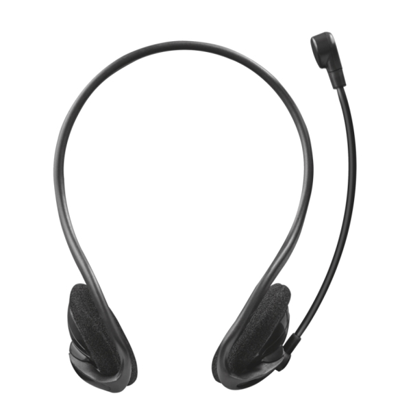 ყურსასმენი  TRUST CINTO CHAT HEADSET FOR PC AND LAPTOP, Inline volume control , Volume knob yes , Cable length 1.8m - Neckband design with soft ear pads - Black - Silver