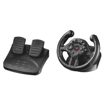 საჭე პედლით TRUST GXT 570 COMPACT VIBRATION RACING WHEEL ,13 Responsive buttons, Vibration Feedback for in-game racing effects, 100 degree wheel rotation