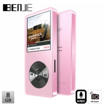 MP3 ფლეიერი BENJIE BJ-M27 K9 Metal MP3 Player Touch Screen FM Radio voice Recorder 8GB loadspeaker Pink