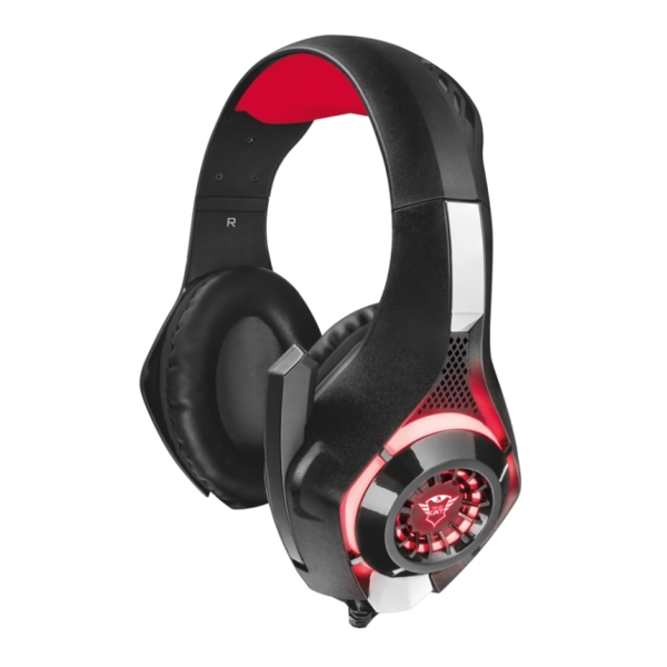 ყურსასმენი  TRUST GXT 313 NERO ILLUMINATED GAMING HEADSET, Combined 3.5 mm headphone/microphone connection , Warranty: Flexible cable (2m) - 1 year