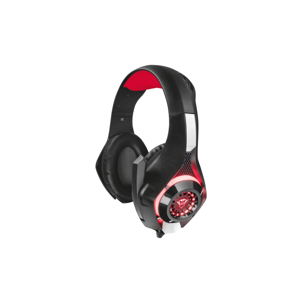 ყურსასმენი  TRUST GXT 313 NERO ILLUMINATED GAMING HEADSET, Combined 3.5 mm headphone/microphone connection , Warranty: Flexible cable (2m) - 1 year