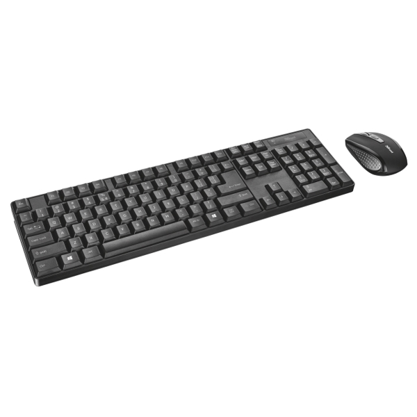 კლავიატურა მაუსი  TRUST XIMO WIRELESS KEYBOARD & MOUSE 10m Wireless range (800-1200-1600 dpi) Black -Silver