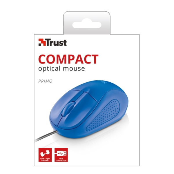 მაუსი  TRUST PRIMO OPTICAL COMPACT MOUSE - BLUE