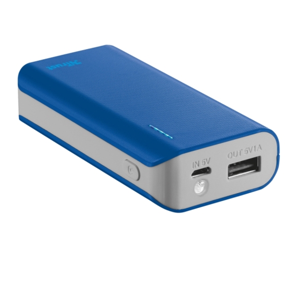 პორტატული დამტენი TRUST PRIMO POWERBANK 4400 PORTABLE CHARGER - BLUE