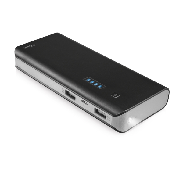 პორტატული დამტენი TRUST PRIMO POWERBANK 13000 mAh -Output: 1 USB port with 5W/1A and 1 with 10W/2.1A , 2 micro-USB charge cables included Warranty: 1 year - BLACK