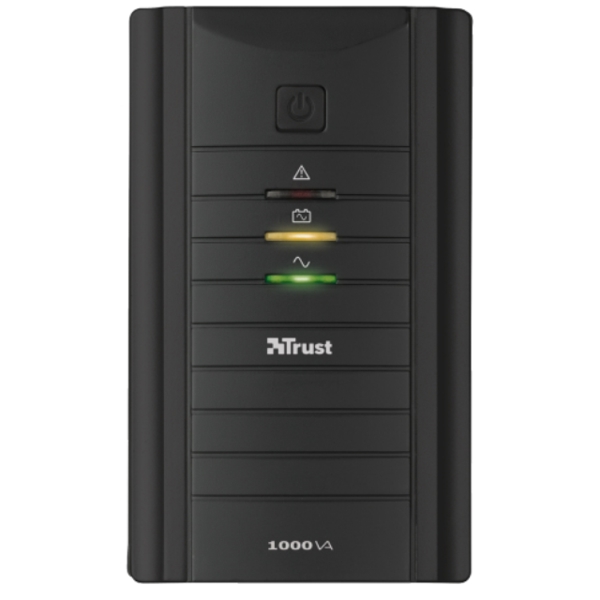 უწყვეტი კვების წყარო TRUST OXXTRON 1000VA UPS, ompact, reliable 1000VA battery back-up UPS with 3 surge protected power outlets , AVR yes, LED indicators