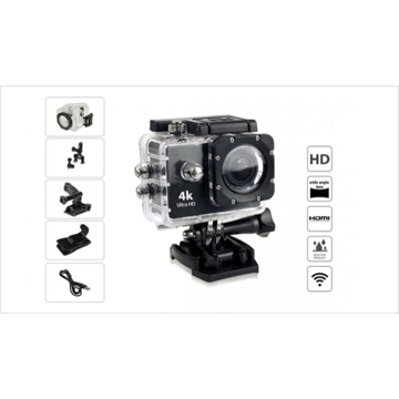 ვიდეო კამერა V-TEC 4K ACTION  CAMERA BUNDLE, EXTRA BATTERY, CHARGER , CARRY POUCH  MICRO SD