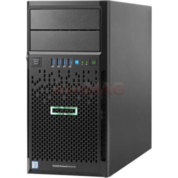 სერვერი HP ProLiant ML30 Gen9 4LFF /(1) Intel® Xeon® E3-1240v5 (3.5GHz/4-core/8MB/80W) /8GB (1x8GB Unbuffered DIMMs, 2133 MHz) /(2) 1TB SATA 7.2K LFF /B140i /RAID (0/1/10/5) /2x1GbE /NO ODD /(1) 350W NHP /3/1/1 Year /5U