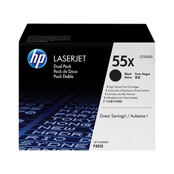 კარტრიჯი  HP 55X 2-pack High Yield Black Original LaserJet Toner Cartridges