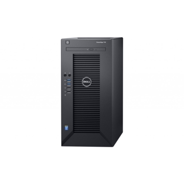 სერვერი Dell PowerEdge T30, Intel Xeon E3-1225 v5 (3.3GHz, Turbo 3.7GHz, 8M Cache, 4C/4T, TDP 80W), 1x8GB DDR4 UDIMM, 2133 MT/s ECC (4 DIMM slots, up to 64GB DDR4 2133MT/s ), 1x1TB 7.2K Entry SATA 3.5in Cabled Hard Drive SATA, DVD-RW, Intel I219-LM GbE LAN 10/10