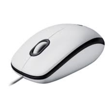 მაუსი  LOGITECHCORDED MOUSE  M100 WHITE,910005004