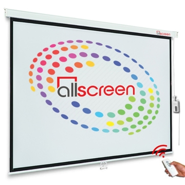 ALLSCREEN ELECTRIC PROJECTION SCREEN 200X200CM HD FABRIC CMP-8080 WITH REMOTE CONTROL 110 inch