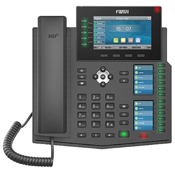 Fanvil X6U, IP Phone, PoE, 20 SIP, Black