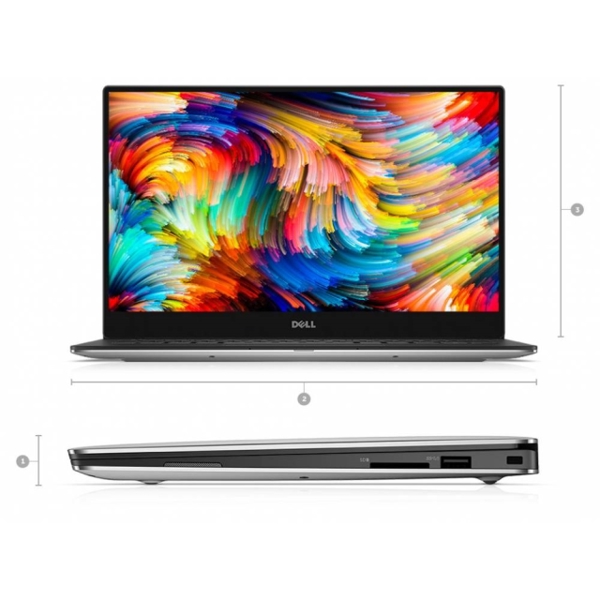 ნოუთბუქი DELL XPS 13 (9360) Silver / i5-7200U (3MB Cache, up to 3.1GHz) /13.3 inch FHD (1920 x 1080) 