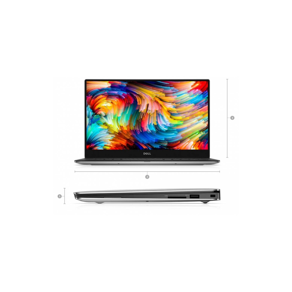 ნოუთბუქი DELL XPS 13 (9360) Silver / i5-7200U (3MB Cache, up to 3.1GHz) /13.3 inch FHD (1920 x 1080) 