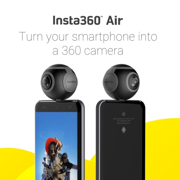  INSTA 360  AIR 2560 X 1280 MICRO USB  USB -C 360X360 DEGREES ANDROID SMARTPHONE(LAPTOP AND COMPUTOR VIATRANSFER CABLE) F2.4