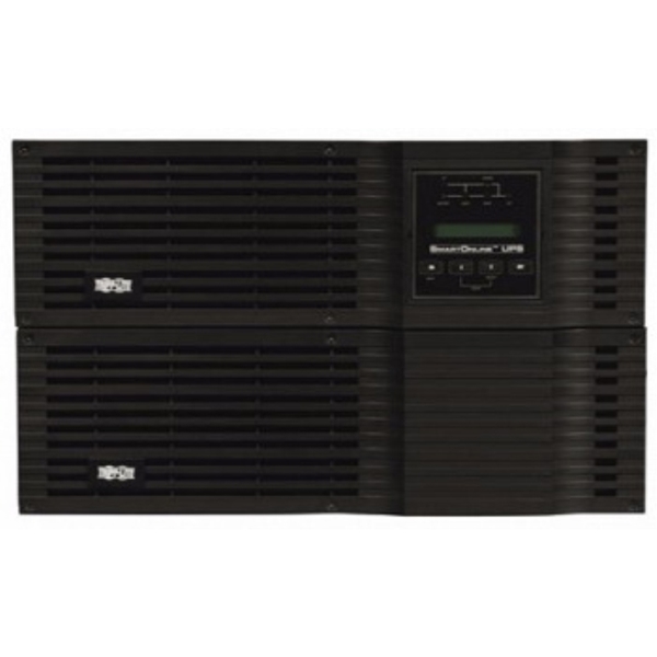 უწყვეტი კვების წყარო TRIPP-LITE 6000 VA / 4200 W SU6000RT3UPM (power module) & BP240V7RT3U (external battery pack, included) rack/tower mount.  SmartOnline TRUE ON-LINE UPS, PURE SINE-WAVE, 