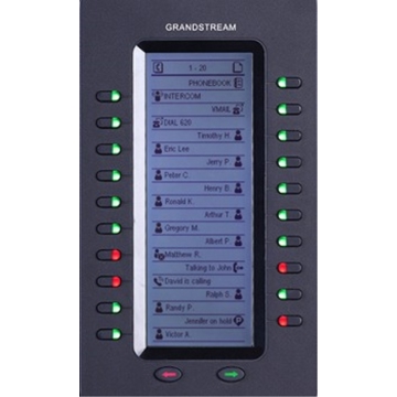 გაფართოების მოდული Grandstream GXP2200EXT Expansion Module: Daisy-chain 4 modules for up to 160 programmable buttons; Large 128x384 graphic LCD providing feature-rich graphics