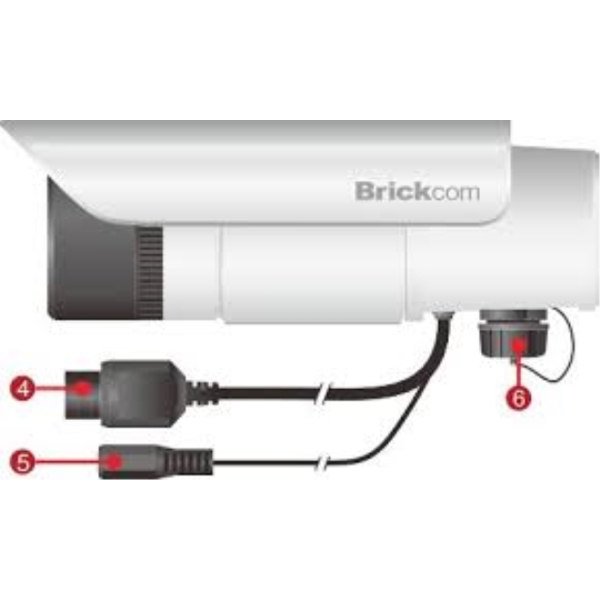 IP კამერა Brickcom H.264/MPEG-4 / MJPEG Codec, 20fps@2048 x 1536, f=4mm, F1.6, IR-corrected, Removable IR-cut Filter, IR LED, 3GPP, 2-way audio, DI/DO, PoE-802.3af