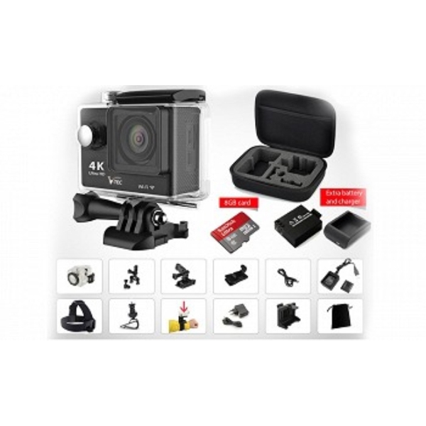 ვიდეოკამერა V-TEC 4K ULTRA HD ACTION CAMERA COMBO