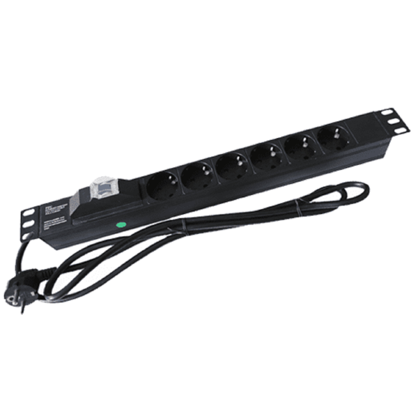 დენის გამანაწილებელი LE 80378, 6 Socket, 2m, Black