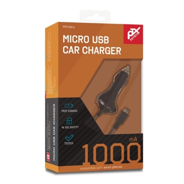 მანქანის დამტენი  Petrix  micro usb car charger 1000 MAh, M1000A