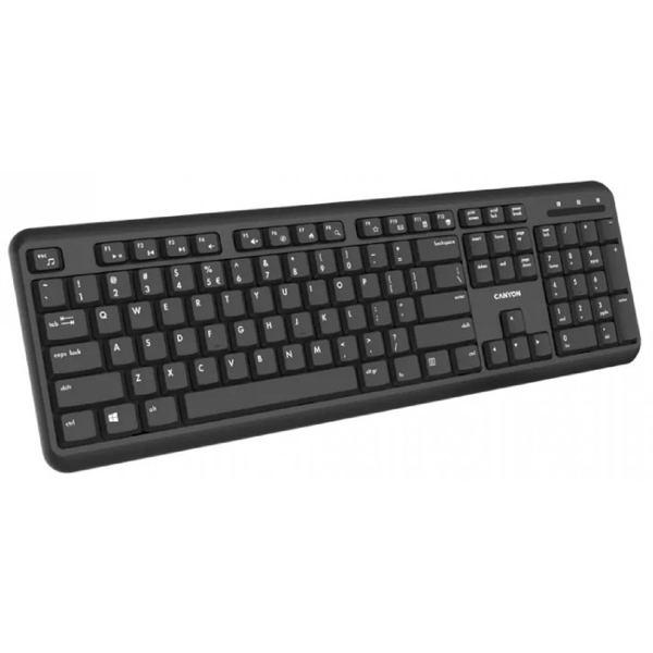 კლავიატურა Canyon HKB-W20/CNS-HKBW02-RU, Wireless, USB, Keyboard, Black