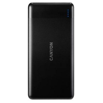 პორტატული დამტენი Canyon PB-107/CNE-CPB1007B, 10000mAh, Micro USB, USB-C, Power Bank, Black