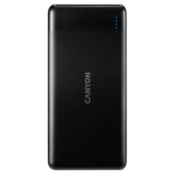 პორტატული დამტენი Canyon PB-107/CNE-CPB1007B, 10000mAh, Micro USB, USB-C, Power Bank, Black